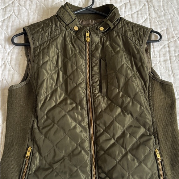 Tyler Boe Green Quilted Moto Vest XS - Picture 3 of 10